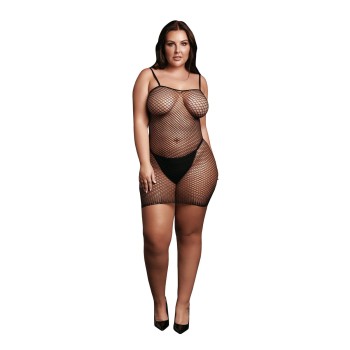 Przejdź do produktu Short dress with fishnet structure and spaghetti straps