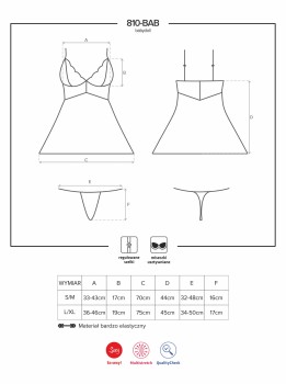 Przejdź do produktu Bielizna 810 BAB 2 babydoll i stringi biała  S/M