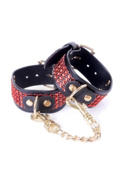 Przejdź do produktu Fetish B   Series Handcuffs with cristals 3 cm Red Line