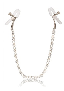 Przejdź do produktu Crystal Chain Nipple Clamps Silver