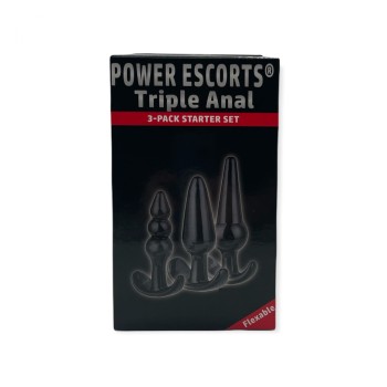 Przejdź do produktu Plug Triple Anal Plugs Starter Set  3 Pack Anal Plugs Black