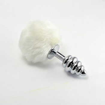 Przejdź do produktu Spiral Pompon Metal Plug  White