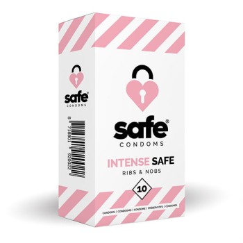 Przejdź do produktu SAFE   Condoms Intense Safe Ribs &amp; Nobs (10 pcs)