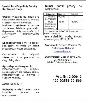 Przejdź do produktu Supl.diety Spanish Love Drops Dirty Dancing 30 ml