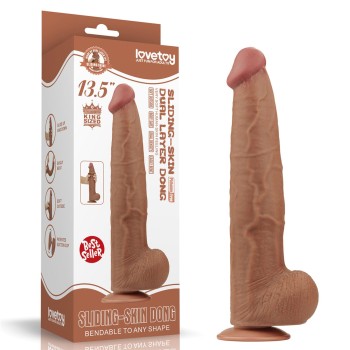 Przejdź do produktu 13.5 King Sized Sliding Skin Dual Layer Dong Brown