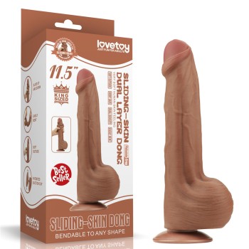Przejdź do produktu 11.5 King Sized Sliding Skin Dual Layer Dong Brown