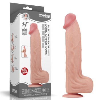 Przejdź do produktu 14 King Sized Sliding Skin Dual Layer Dong