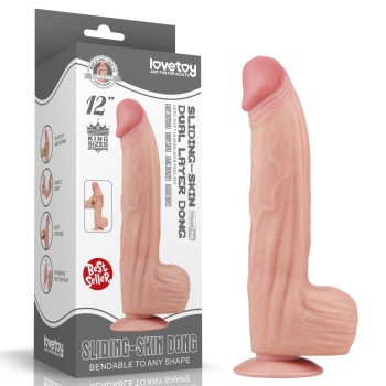 Przejdź do produktu 12 King Sized Sliding Skin Dual Layer Dong