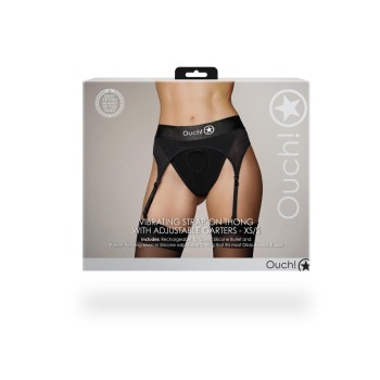Przejdź do produktu Vibrating Strap on Thong with Adjustable Garters   XS/S