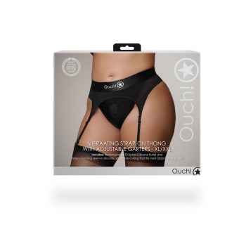 Przejdź do produktu Vibrating Strap on Thong with Adjustable Garters   XL/XXL
