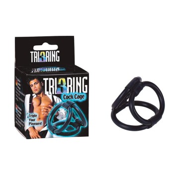 Przejdź do produktu Tri Ring Cock Cage Black