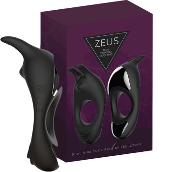 Przejdź do produktu FeelzToys   Zeus Dual Vibe Cock Ring Black