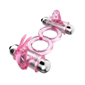 Przejdź do produktu BAILE   BUNNY SNUGGLES COCK CLIT RING, 10 vibration functions