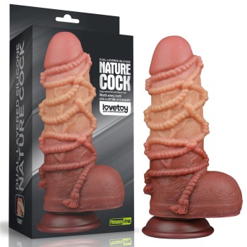 Przejdź do produktu 9.5 Dual layered Platinum Silicone Cock with Rope
