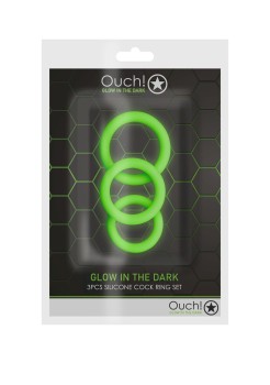 Przejdź do produktu 3 pcs Cock Ring Set   Glow in the Dark   Neon Green