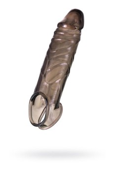 Przejdź do produktu ToyFa XLover, Penis sleeve, for enlargement, TPE, transparent black, 15,5 cm