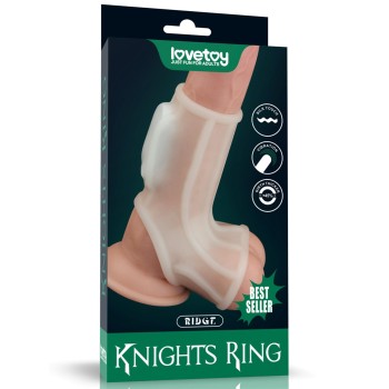 Przejdź do produktu Vibrating Ridge Knights Ring with Scrotum Sleeve