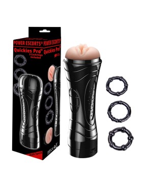 Przejdź do produktu Quickes Pro   Vibrating masturbator + 3 pack cockring