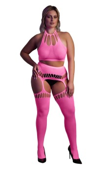 Przejdź do produktu Two Piece with Crop Top and Stockings  XL/XXXXL