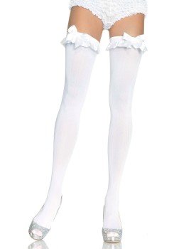 Przejdź do produktu Opaque Thigh Highs With Bow White
