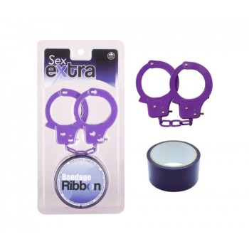 Przejdź do produktu Kajdanki Purple Sex Extra PVC Ribbon and Handcuffs