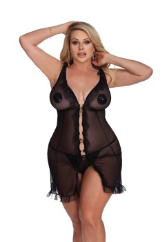 Przejdź do produktu DIXIE black chemise XXL+ (czarna halka)