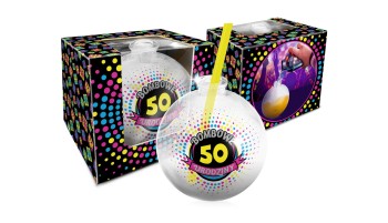Przejdź do produktu Urodzinowa   szklanka bombka 400ml.   Bombowa 50 tka