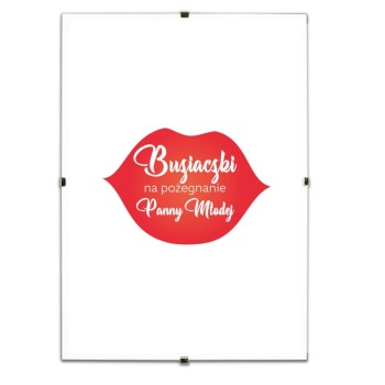 Przejdź do produktu Pamiątkowy biały plakat Buziaki na pożegnanie Panny Młodej w antyramie.