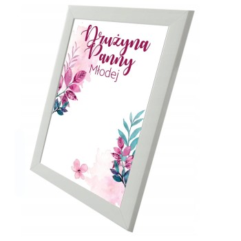 Przejdź do produktu Pamiątkowy brązowy plakat Buziaki na pożegnanie Panny Młodej w ramce.