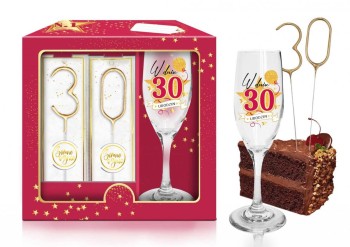 Przejdź do produktu URODZINOWA STARS MAGENTA   zestaw  kieliszek do szampana + zimne ognie   W  dniu 30 urodzin