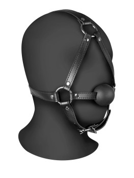Przejdź do produktu Head Harness with Solid Ball Gag   Black