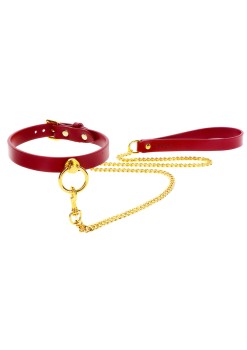Przejdź do produktu O Ring Collar and Chain Leash Red