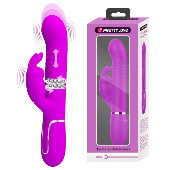 Przejdź do produktu PRETTY LOVE   Coale Twinkled Tenderness Purple, 7 vibration functions 4 rotation functions 4 thrusting settings
