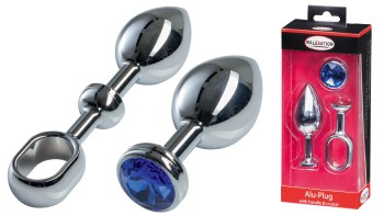 Przejdź do produktu MALESATION Alu Plug with handle &amp; crystal large, chrome