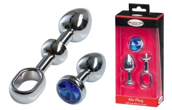 Przejdź do produktu MALESATION Alu Plug with handle &amp; crystal small, chrome
