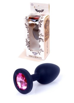 Przejdź do produktu Plug Jewellery Black Silicon PLUG Small  Pink Diamond
