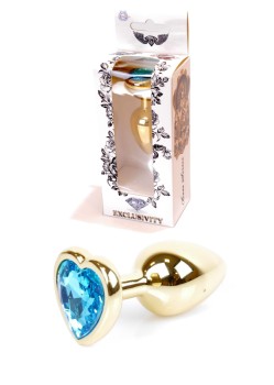 Przejdź do produktu Plug Jewellery Gold  Heart PLUG  Light Blue