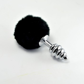 Przejdź do produktu Spiral Pompon Metal Plug Black