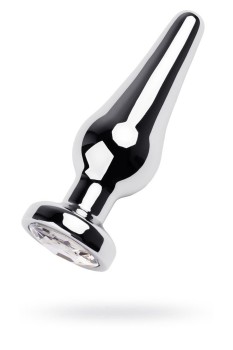 Przejdź do produktu Silver anal plug TOYFA Metal with white round shaped gem, length 9 cm, diameter 1,5 4 cm, weight 205 gr