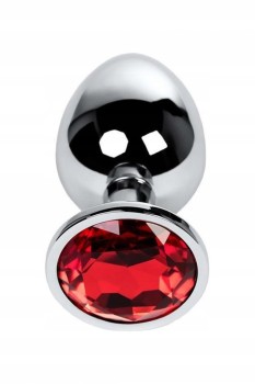 Przejdź do produktu Silver anal plug TOYFA Metal with red round shaped gem,