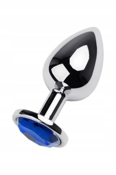 Przejdź do produktu Silver anal plug TOYFA Metal with blue round shaped gem