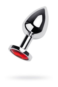 Przejdź do produktu Silver anal plug with gem, red