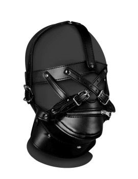 Przejdź do produktu Head Harness with Zip up Mouth and Lock   Black