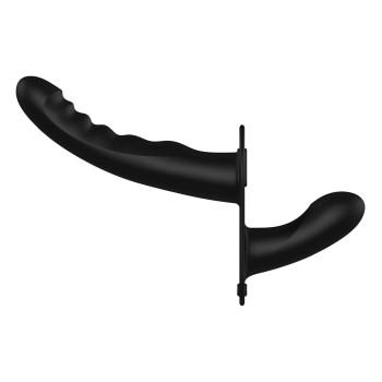 Przejdź do produktu Ouch!   Dual Silicone Ribbed Strap On   Adjustable   Black