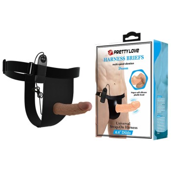 Przejdź do produktu PRETTY LOVE   HARNESS BRIEFS  Draven Strap On 6,8 Dildo vibration