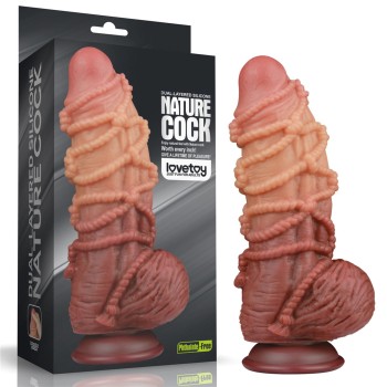 Przejdź do produktu 9.5 Dual layered Platinum Silicone Cock with Rope