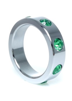 Przejdź do produktu Pierścień Metal Cock Ring with Green Diamonds Large