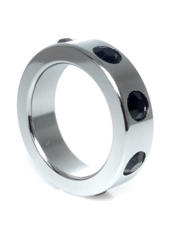 Przejdź do produktu Pierścień Metal Cock Ring with Black Diamonds Medium