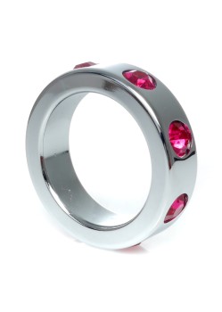 Przejdź do produktu Pierścień Metal Cock Ring with Pink Diamonds Medium