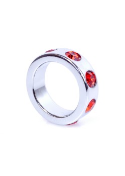 Przejdź do produktu Pierścień Metal Cock Ring with Red Diamonds Small